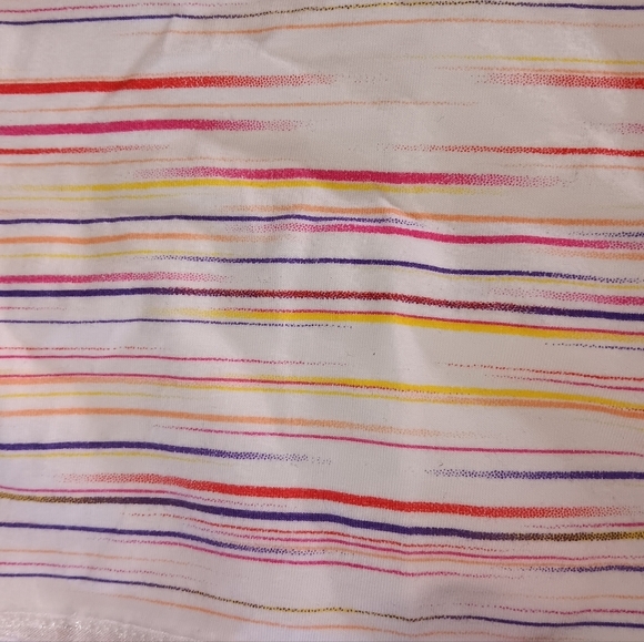 SO Y2K Stiped Tank  Top Medium White Purple Pink Hipster Rainbow + Shelf Bra - Picture 4 of 8